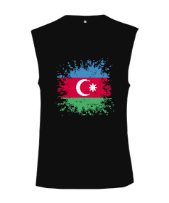 Azerbaycan,Azerbaycan ve Türkiye,Azerbaycan Bayrağı,Türkiye Bayrağı. Kesik Kol Unisex Tişört - Tisho