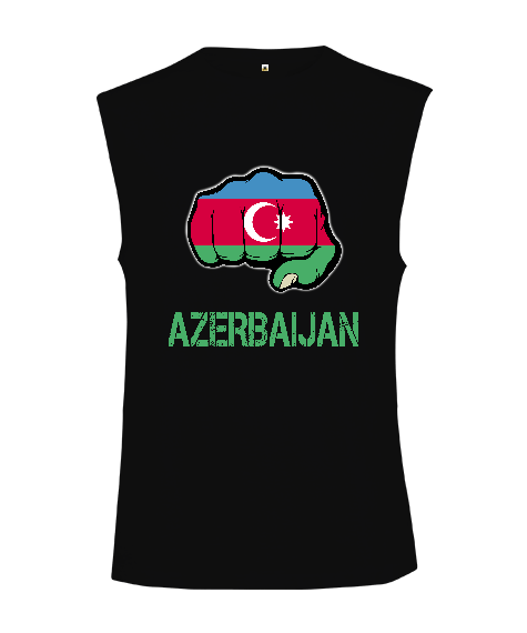 Azerbaycan,Azerbaycan ve Türkiye,Azerbaycan Bayrağı,Türkiye Bayrağı. Kesik Kol Unisex Tişört - Tisho
