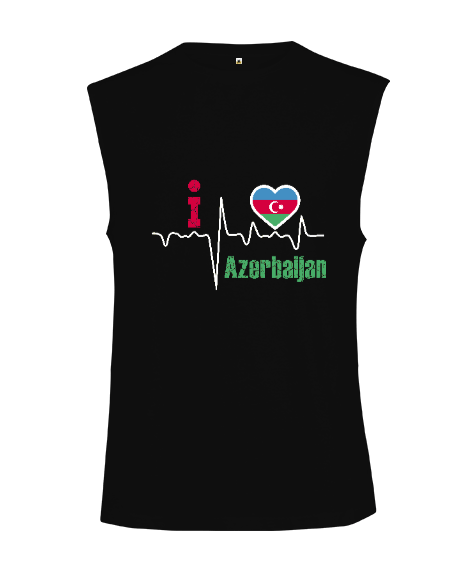 Azerbaycan,Azerbaycan ve Türkiye,Azerbaycan Bayrağı,Türkiye Bayrağı. Kesik Kol Unisex Tişört - Tisho