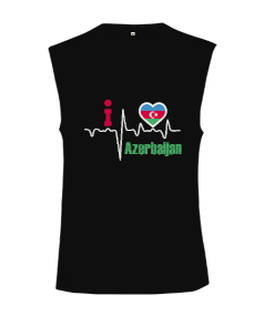 Azerbaycan,Azerbaycan ve Türkiye,Azerbaycan Bayrağı,Türkiye Bayrağı. Kesik Kol Unisex Tişört - Tisho