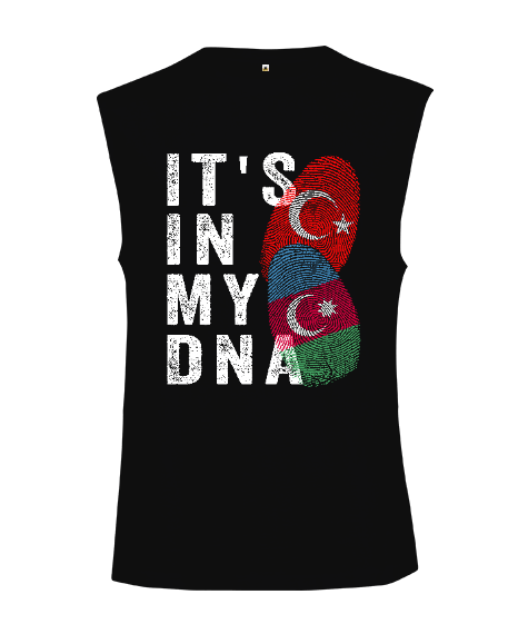 Tisho - Azerbaycan,Azerbaycan ve Türkiye,Azerbaycan Bayrağı,Türkiye Bayrağı. Kesik Kol Unisex Tişört