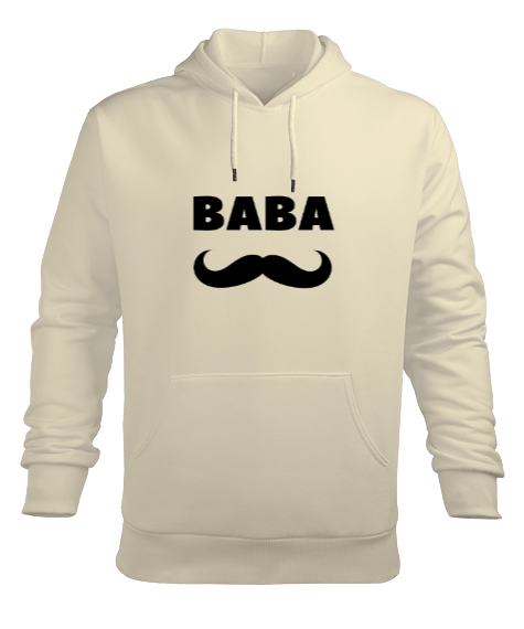 Tisho - Baba - Babalar gününe özel Krem Erkek Kapüşonlu Hoodie Sweatshirt