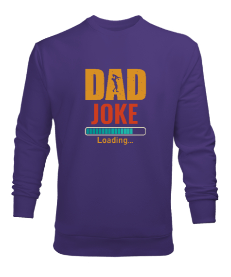 Tisho - Baba Şakası - Dad Joke Mor Erkek Sweatshirt