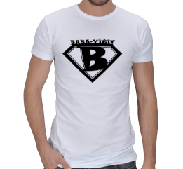 Tisho - BABA-YİĞİT beyaz tişört Erkek Regular Kesim Tişört