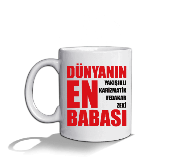 Tisho - Babalar günü Beyaz Kupa Bardak