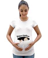 Babam Sağolsun Beyaz Kadın Hamile Tişört - Tisho