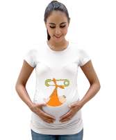 Baby Beyaz Kadın Hamile Tişört - Tisho