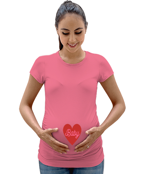 Tisho - baby girl Pembe Kadın Hamile Tişört