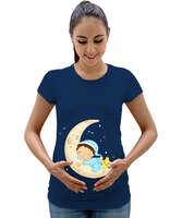 baby Lacivert Kadın Hamile Tişört - Tisho