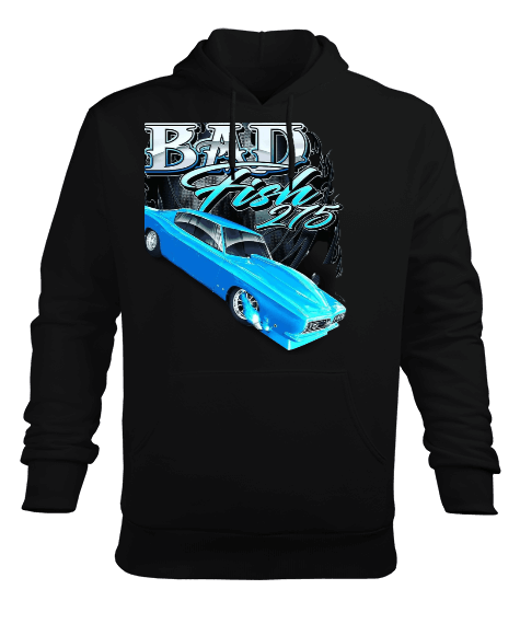 Bad fish Erkek Kapüşonlu Hoodie Sweatshirt
