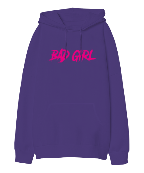 Tisho - BAD GIRL Oversize Unisex Kapüşonlu Sweatshirt