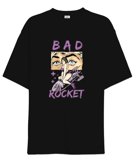 Tisho - Bad Rocket Tasarım Baskılı Oversize Unisex Tişört