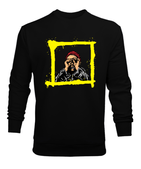 Tisho - Bakış - Grafitti Siyah Erkek Sweatshirt