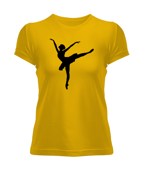 Tisho - Balerin - Ballerina - Bale - Ballet Sarı Kadın Tişört
