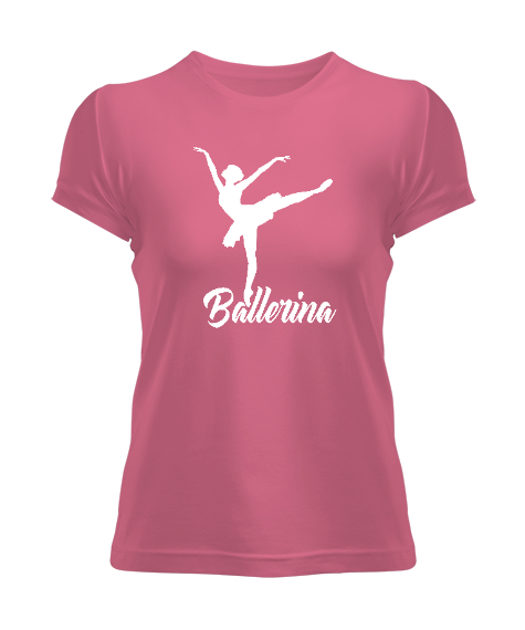 Tisho - Balerin - Ballerina - Bale - Ballet - V3 Pembe Kadın Tişört
