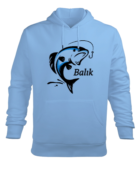 Tisho - Balık Erkek Kapüşonlu Hoodie Sweatshirt