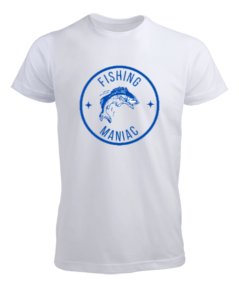 Tisho - Balık Manyağı Özel Tasarım Balıkçı Beyaz Erkek Tişört