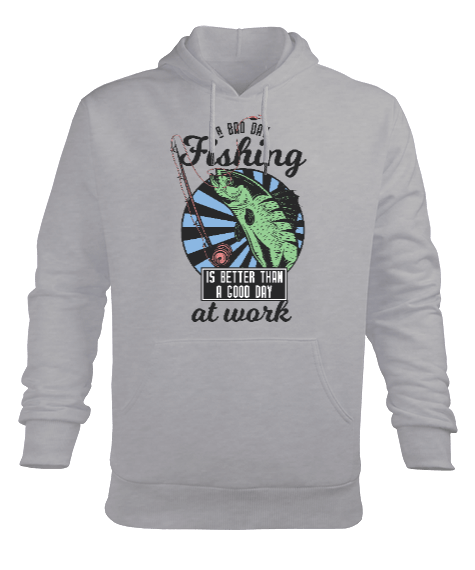 Tisho - Balık Tutma - Fishing Erkek Kapüşonlu Hoodie Sweatshirt