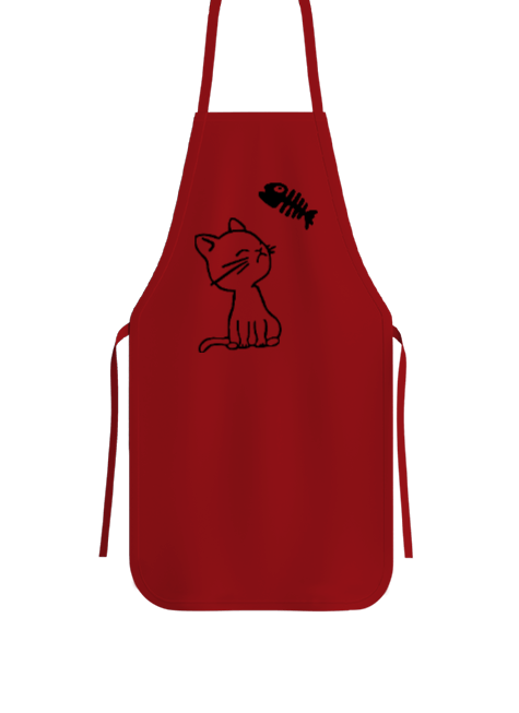 Tisho - Balık ve kedi Mutfak Önlüğü