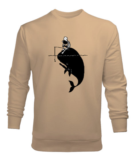 Tisho - Balıkçı ve Balina - Fishing Camel Erkek Sweatshirt