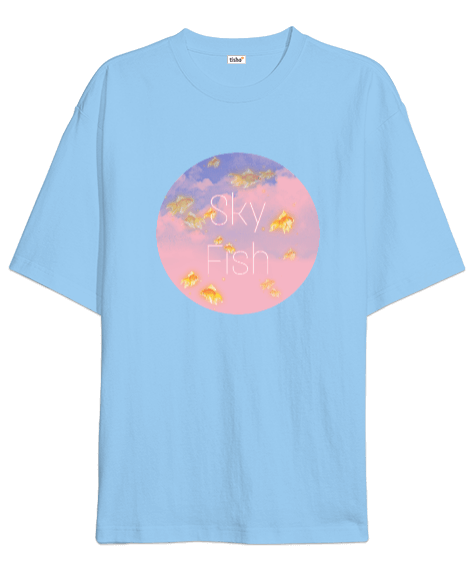 Tisho - Balıklar Gökyüzünde Oversize T-shirt Oversize Unisex Tişört