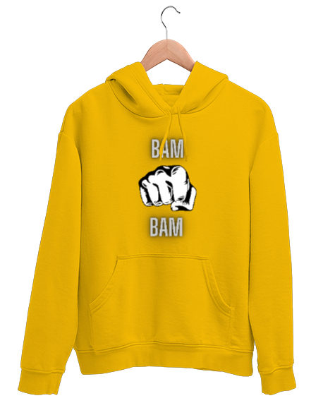 BAM BAM Sarı Unisex Kapşonlu Sweatshirt - Tisho