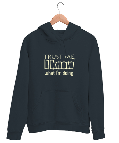 Tisho - Bana Güven Ne Yaptığımı Biliyorum - Trust Me Füme Unisex Kapşonlu Sweatshirt