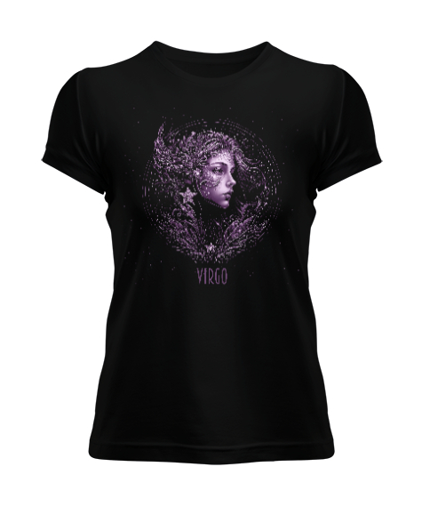 Tisho - Başak Burcu - Fantastik Siyah Kadın Tişört