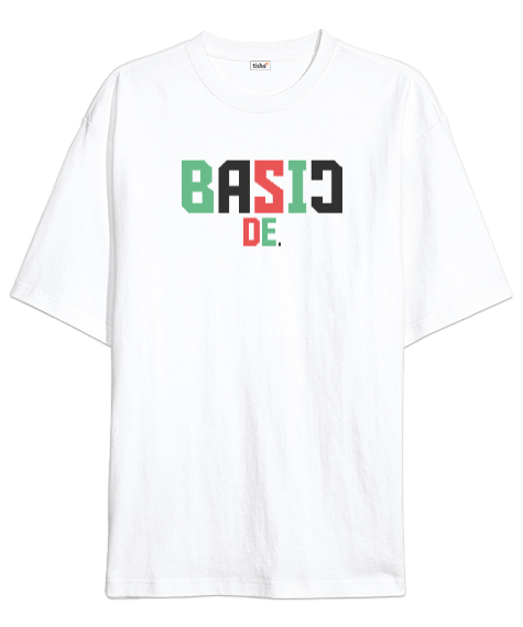 Tisho - Basic Fabric Beyaz Oversize Unisex Tişört