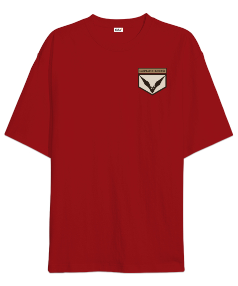 Tisho - Başkent Airsoft Topluluğu Dış Saha Kırmızı Oversize Unisex Tişört