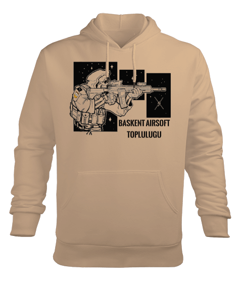 Tisho - Başkent Airsoft Topluluğu Erkek Kapüşonlu Hoodie Sweatshirt