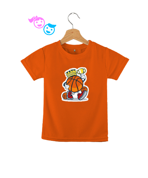 Tisho - Basket kralı baskılı Turuncu Çocuk Unisex