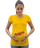 Basketball baskılı Sarı Kadın Hamile Tişört - Tisho