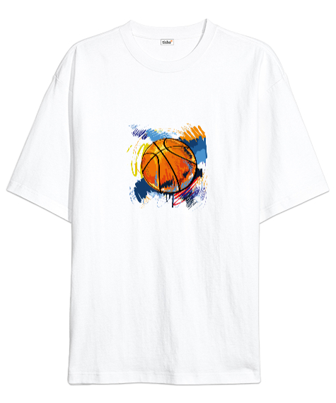 Tisho - basketball is life Beyaz Oversize Unisex Tişört