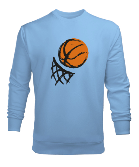 Tisho - Basketbol - Basket Buz Mavisi Erkek Sweatshirt