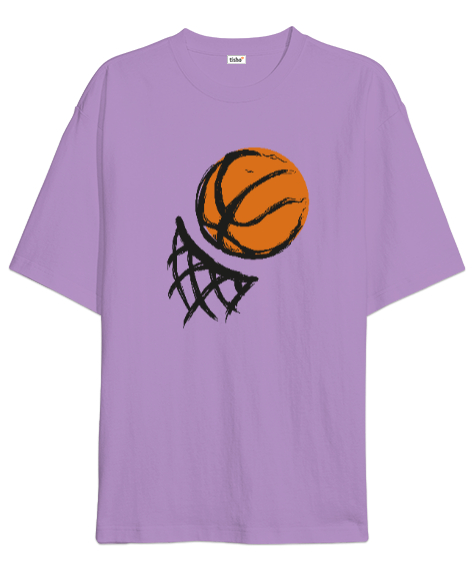 Tisho - Basketbol - Basket Lila Oversize Unisex Tişört