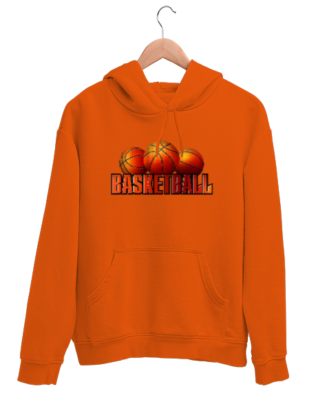 Tisho - Basketbol - Basketball Turuncu Unisex Kapşonlu Sweatshirt