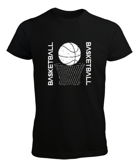 Tisho - Basketbol desen tasarım baskılı 3 Siyah Erkek Tişört