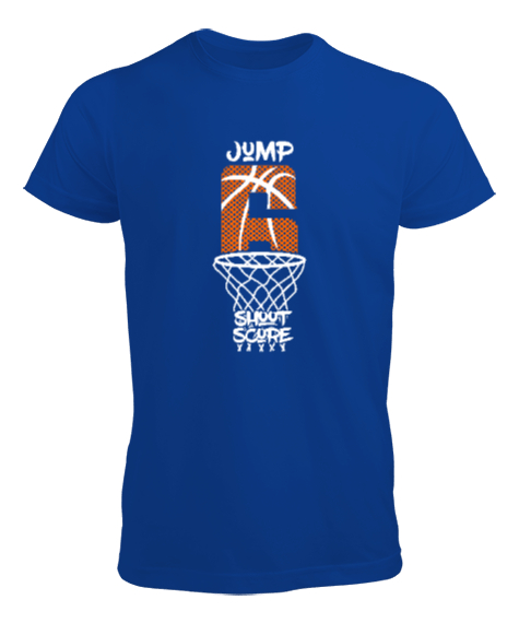 Tisho - Basketbol - Jump - Zıpla - Pota Saks Mavi Erkek Tişört