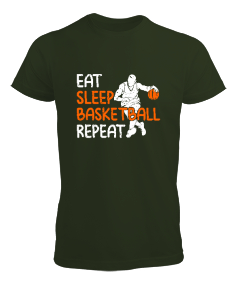 Tisho - Basketbol Rutin - Basketball Routine Haki Yeşili Erkek Tişört