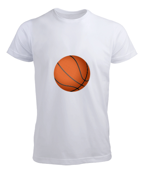 Basketbol Topu Beyaz Erkek Tişört