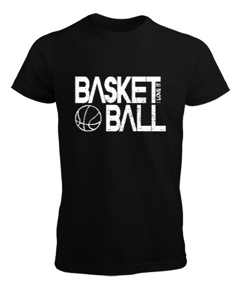 Tisho - Basketbol yazılı desen tasarımı baskılı 23 Siyah Erkek Tişört