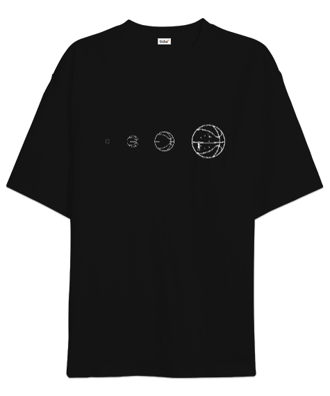 Tisho - Basketbolun büyüsü desen tasarımı baskılı 3 Siyah Oversize Unisex Tişört