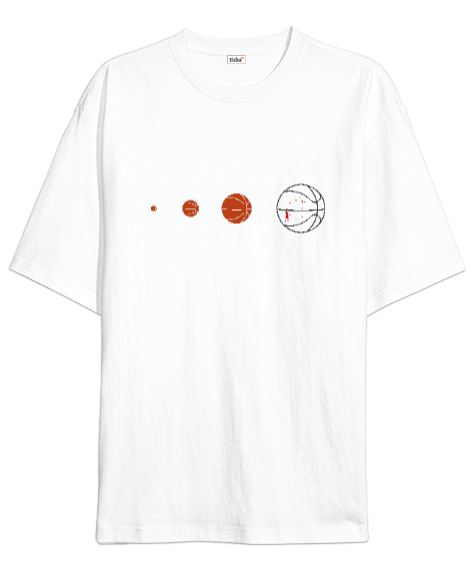 Tisho - Basketbolun büyüsü desen tasarımı baskılı Beyaz Oversize Unisex Tişört