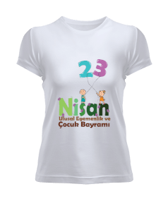 Baskılı 23 Nisan Temalı tişört Kadın Tişört - Tisho