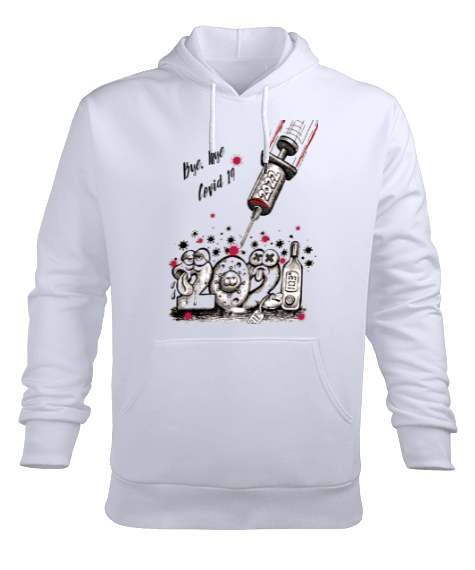 Tisho - Bay bay Covid 19 Erkek Kapüşonlu Hoodie Sweatshirt