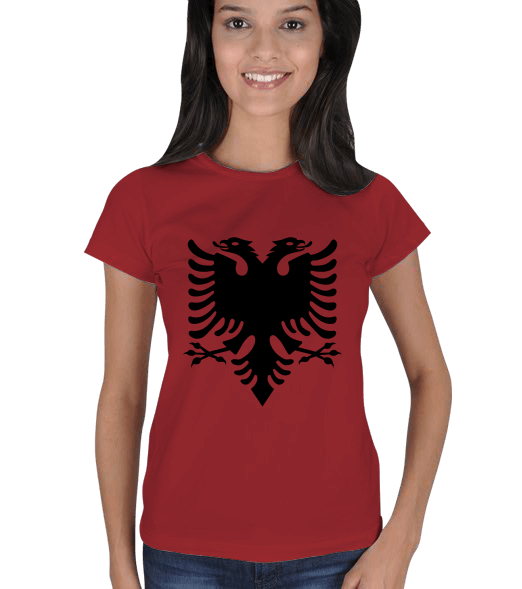 Tisho - Bayan Albania Flag Tişört Kadın Tişört