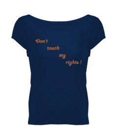 Bayan Tshirt - Geniş Yaka - Özel Tasarım Yazı Baskılı Kadın Geniş Yaka Tişört