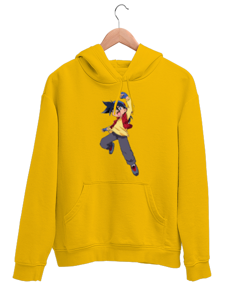 Tisho - Bayblade takao sarı Sarı Unisex Kapşonlu Sweatshirt