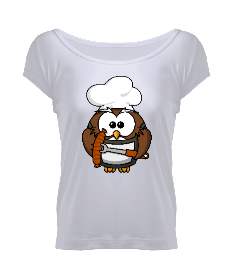 Tisho - Baykuş 7 Kadın Geniş Yaka Tişört